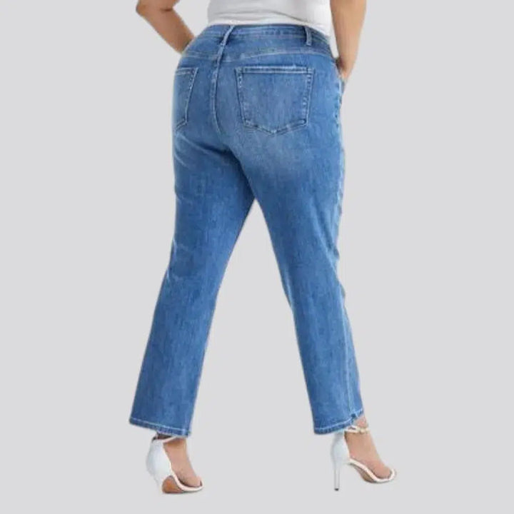 Ankle-length whiskered jeans
 for women