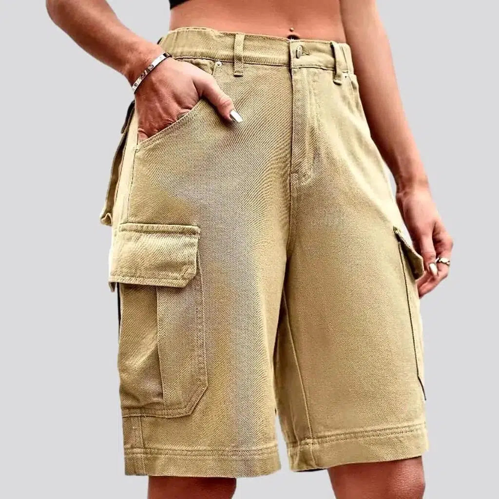 Straight women's denim shorts