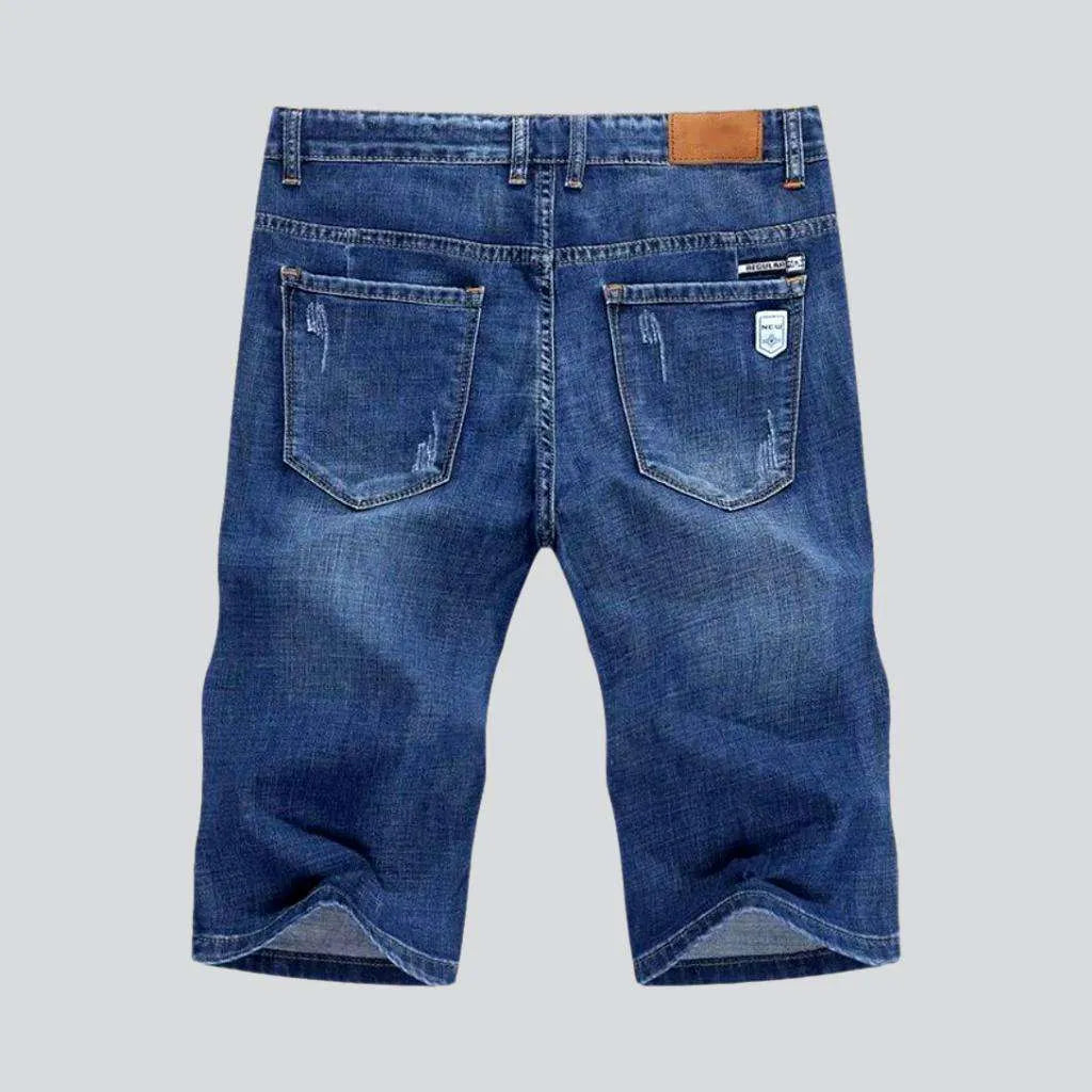 Casual slim men's denim shorts