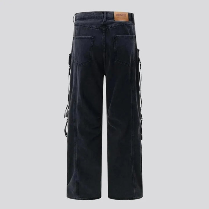 Boho style cargo men's jeans