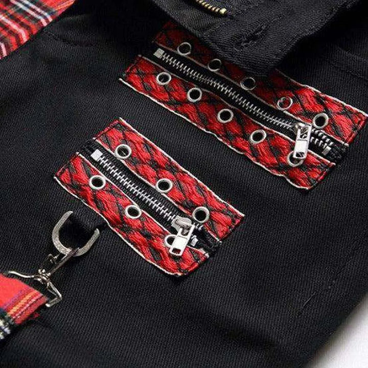 Punk men's jeans with belts