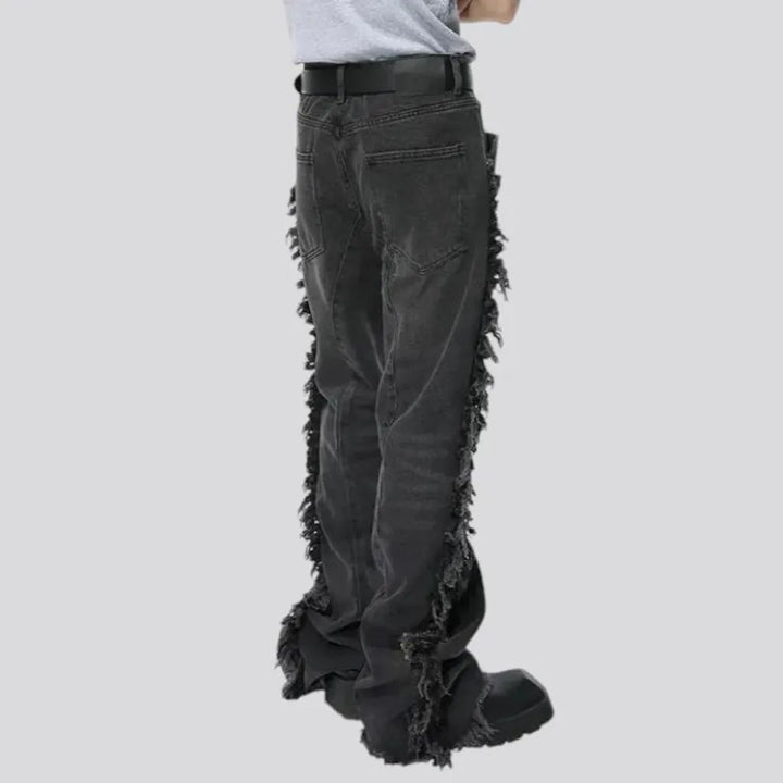 Vintage fringe loose men's jeans