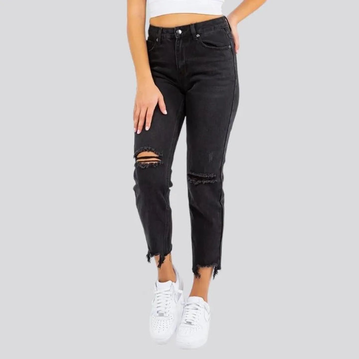 Grunge women's cropped-bottoms jeans