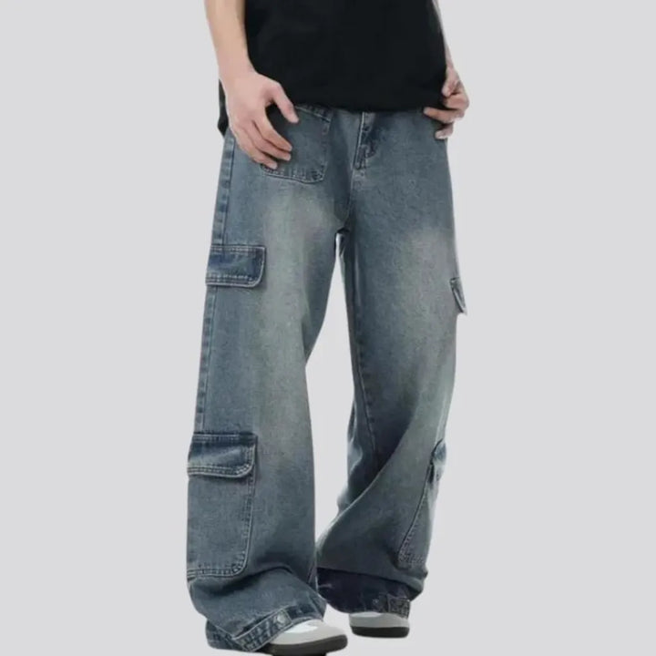 Faded lines jeans for men