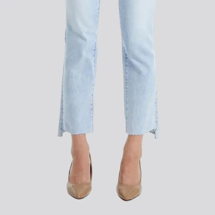 Whiskered women's light-wash jeans