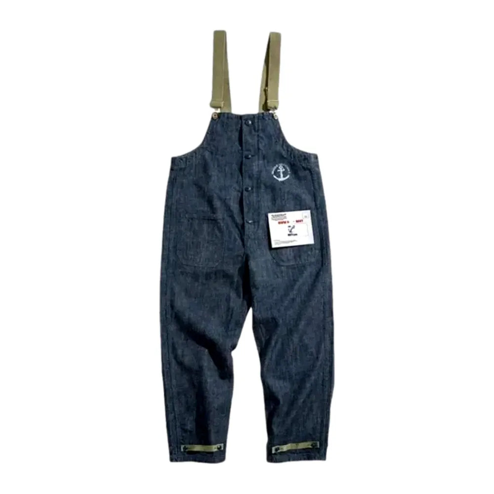 Casual Baggy Denim Dungaree for Men - Blue