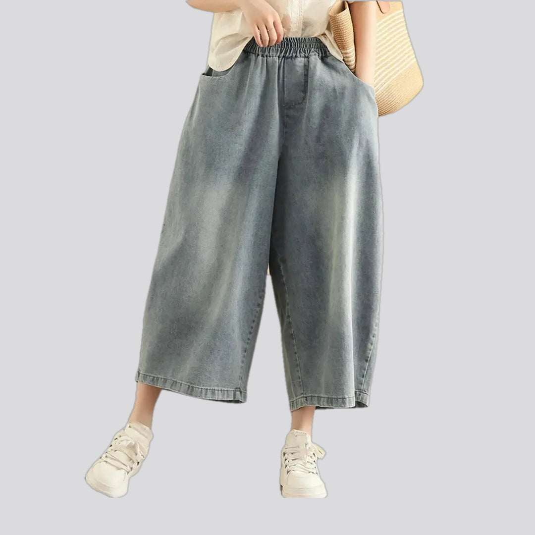 Faded Wash Women's Denim Culottes | Jeans4you.shop