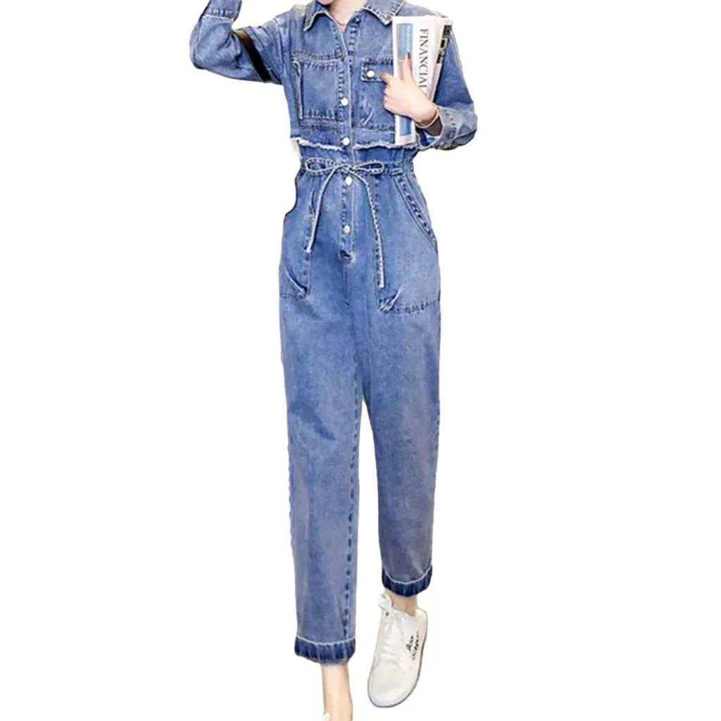 Fake two-piece women's denim overall
