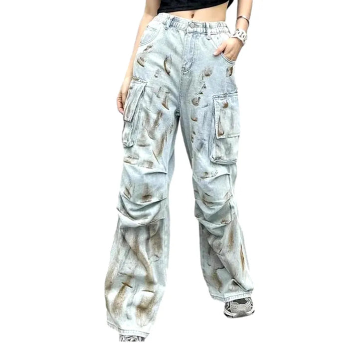 Fashion bleached jeans
 for ladies