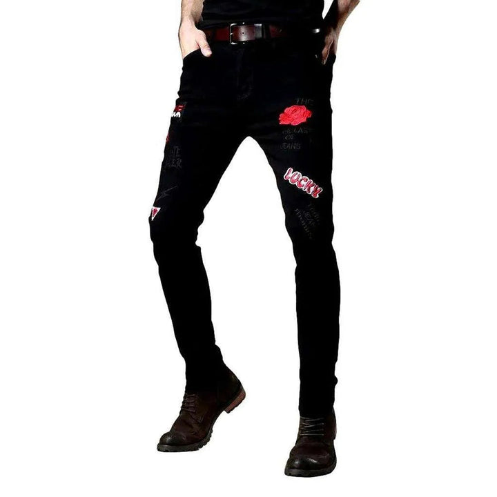 Fashion mid-waisted men's jeans