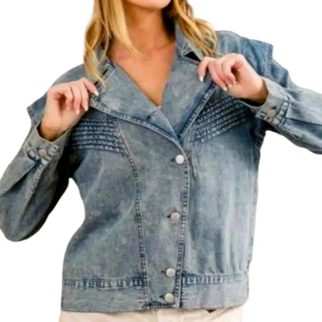 Fashion oversized jean jacket for ladies