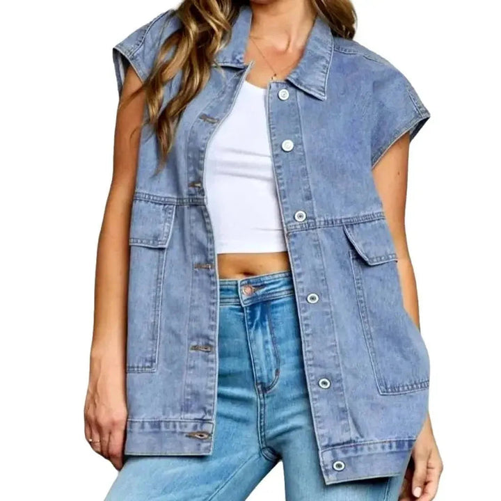 Fashion vintage women's denim vest