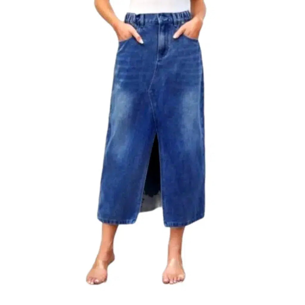 Fashion whiskered women's jean skirt