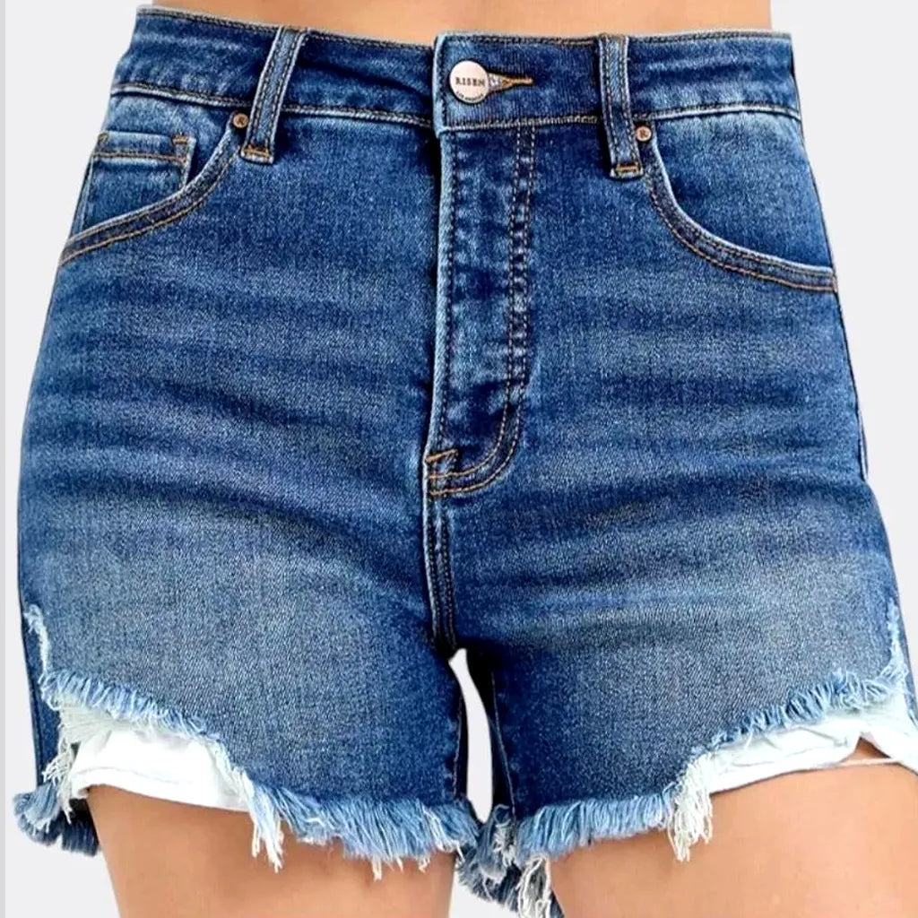 Fashionable Frayed Women's Denim Shorts | Jeans4you.shop