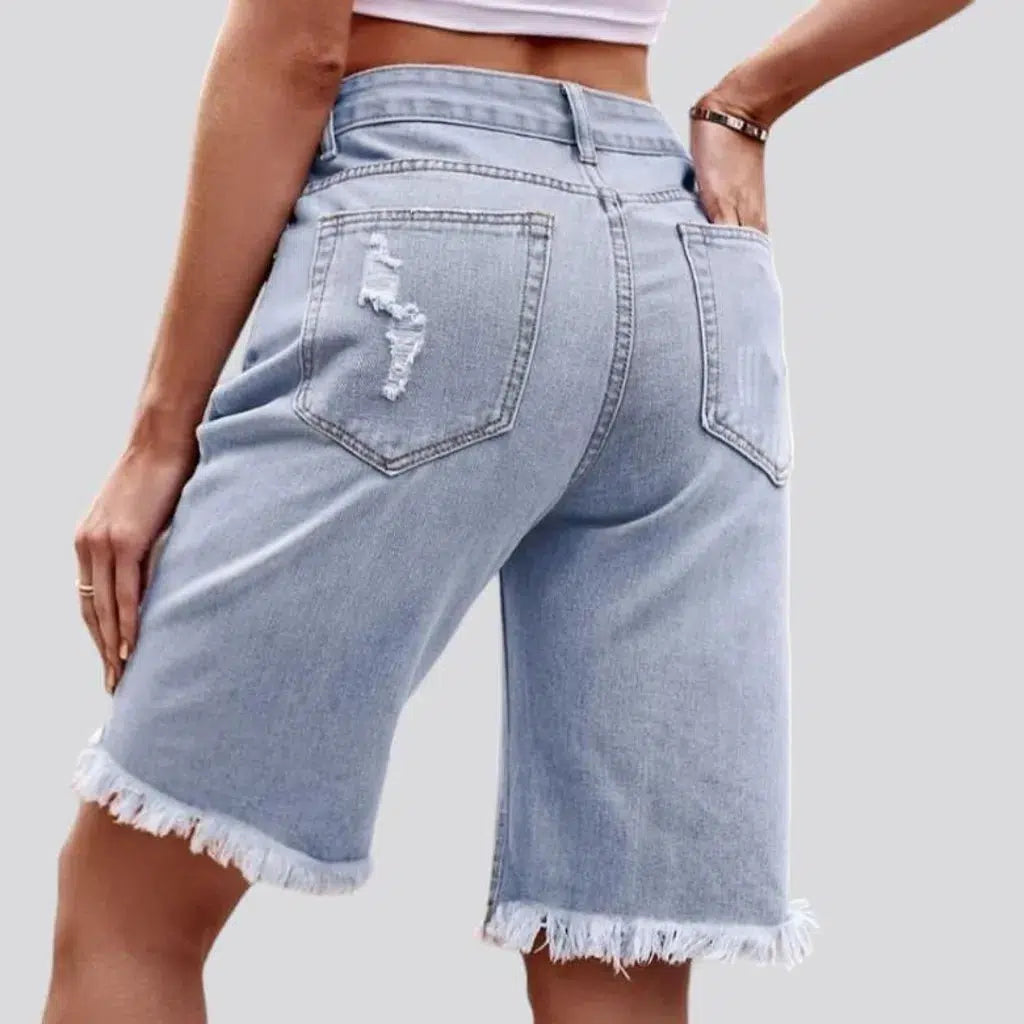 Straight grunge women's denim shorts