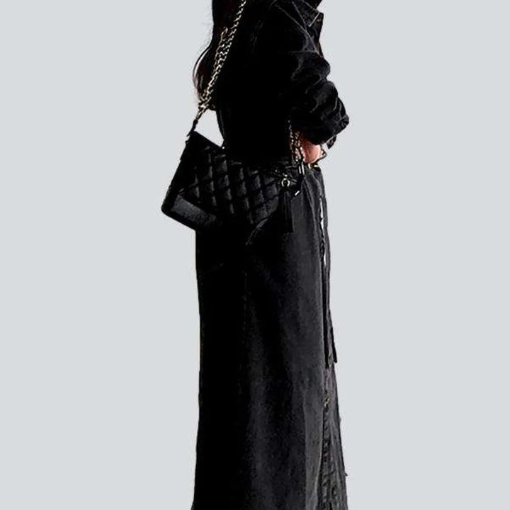 Stylish black women's denim coat