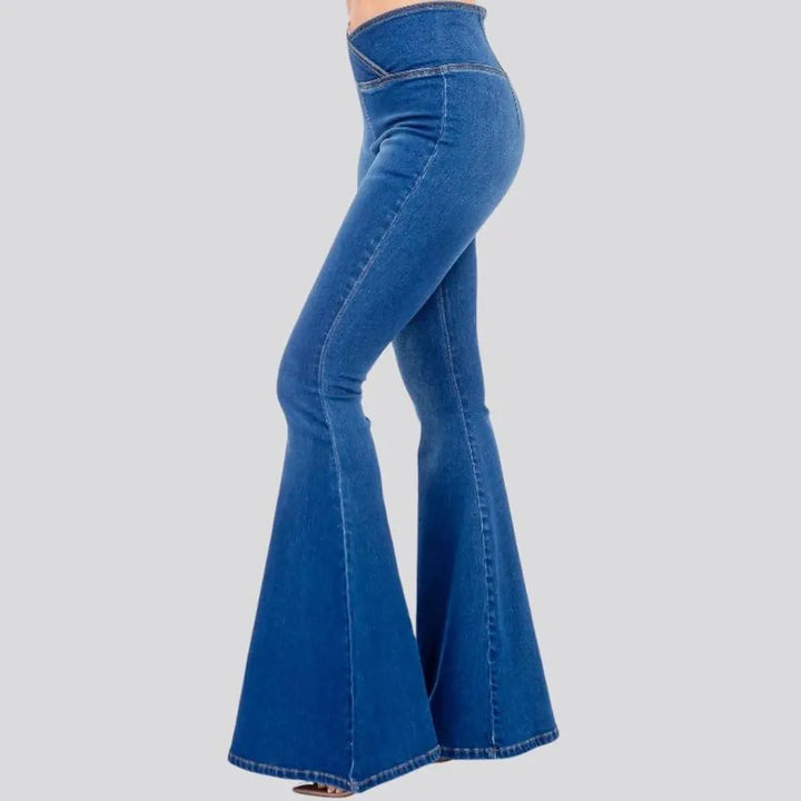 High rise stretchable jeans for women