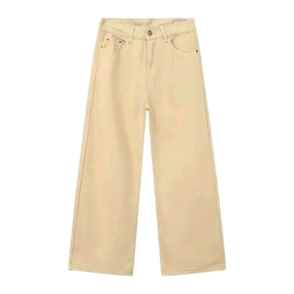 Y2k Patterned Stylish Jeans for Men - Sand