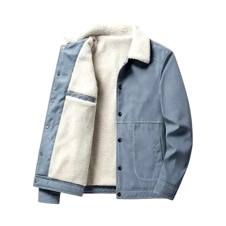 Monochrome Regular Fit Jeans Coat for Men - Light Blue