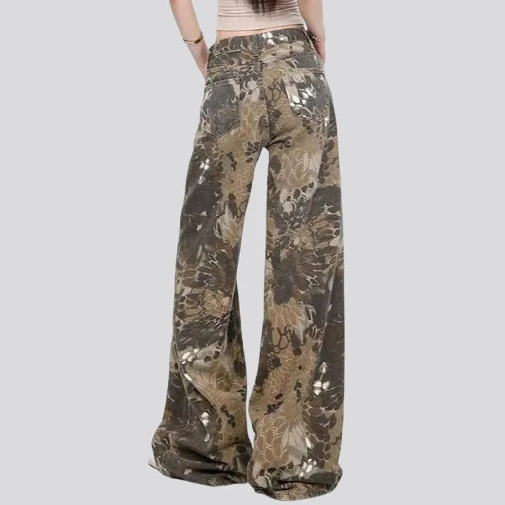 High rise multicolor women's jeans