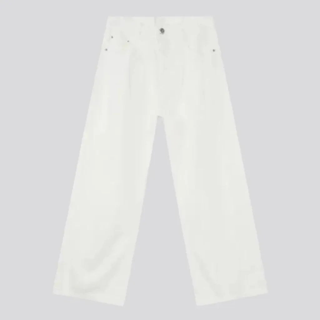 Monochrome straight cut fashion men's jeans