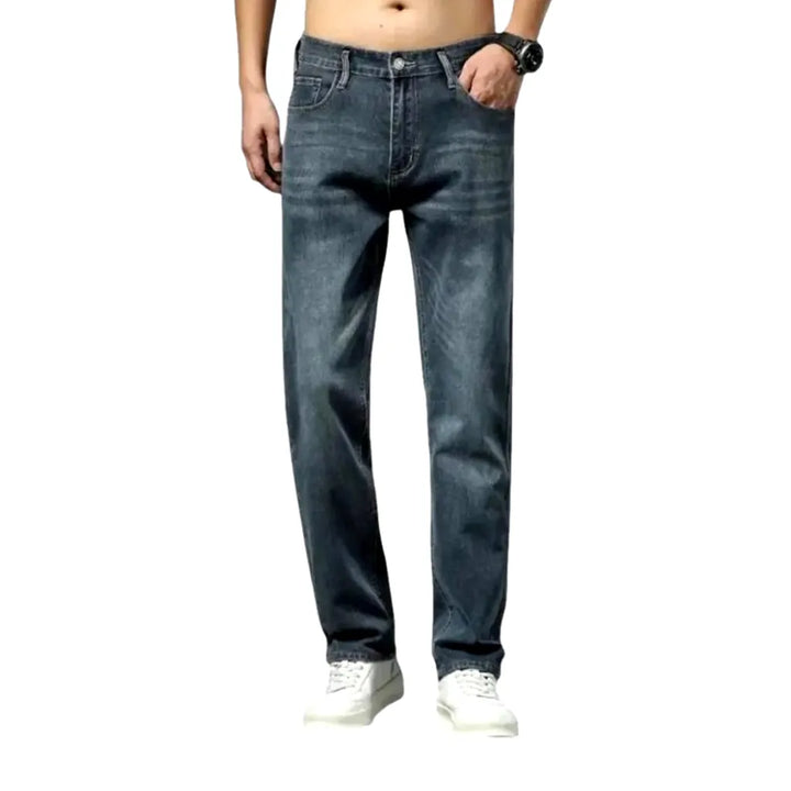 High Rise Stylish Men's Jeans - Dark Blue