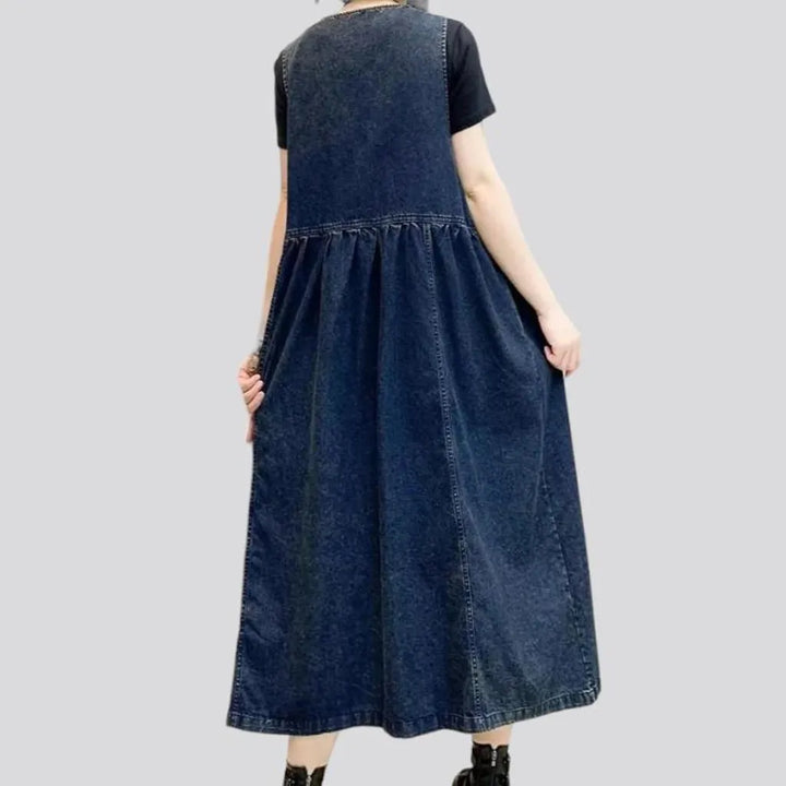 Loose vintage jean dress
 for women