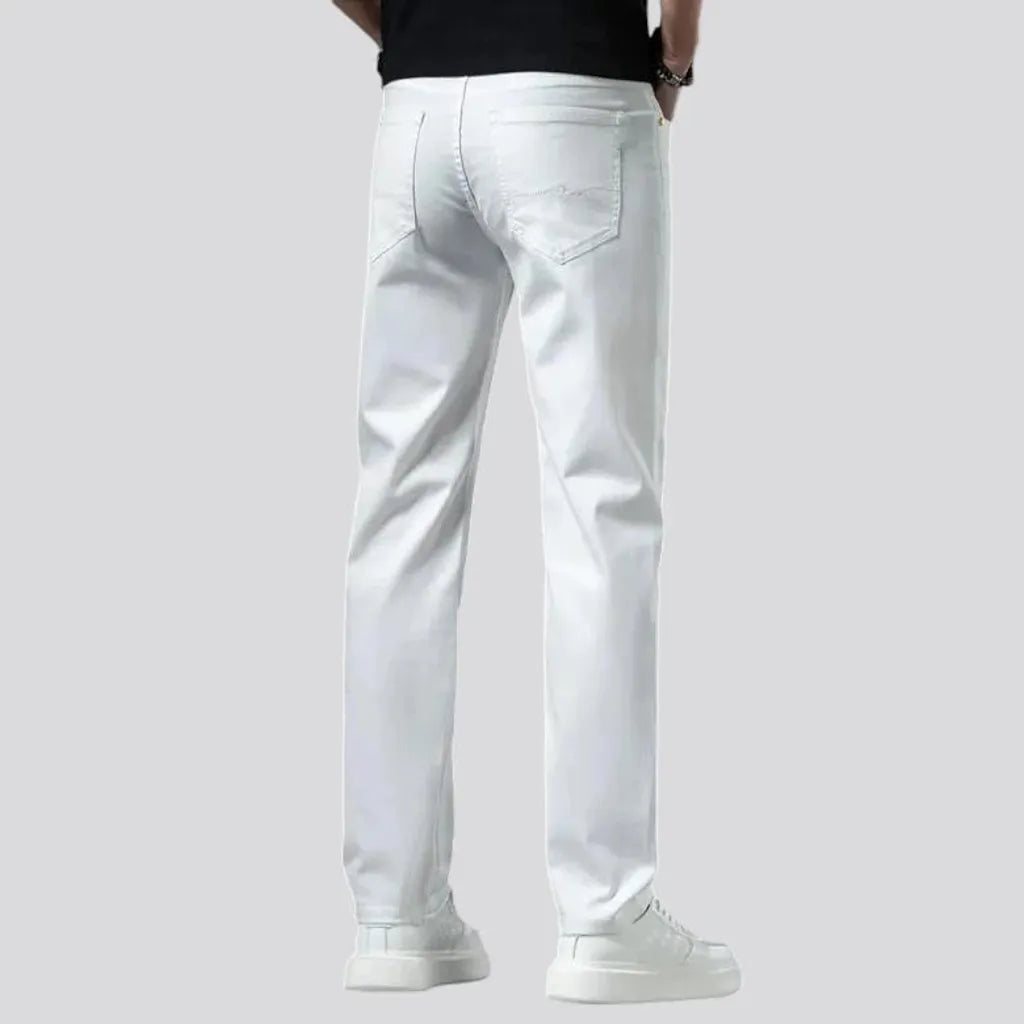 Mid rise tapered classic jeans for men