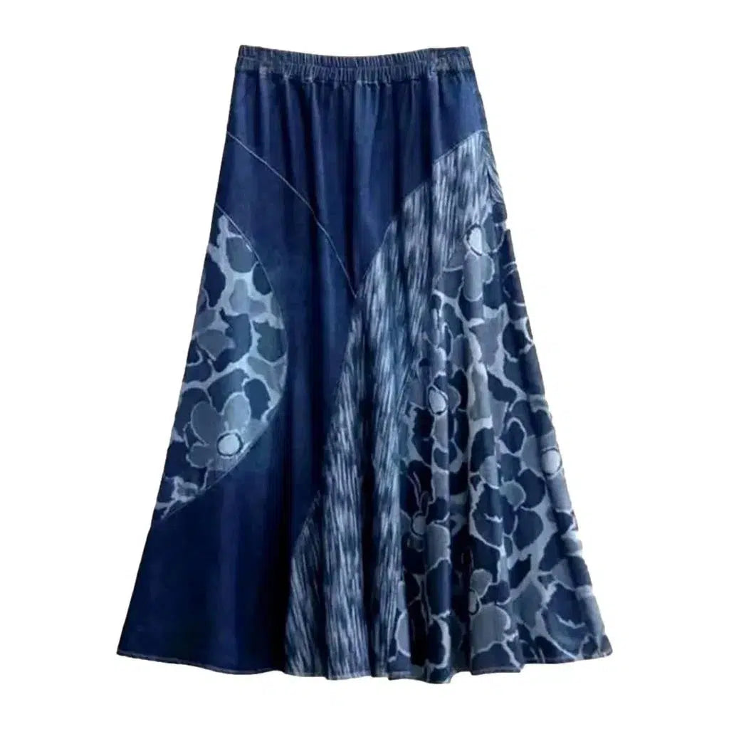 Fit-and-flare women's denim skirt