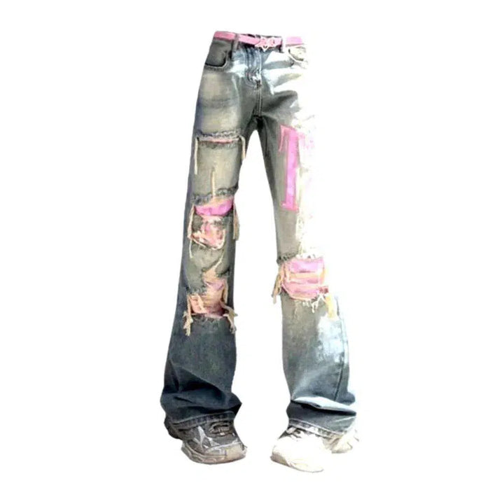Flared y2k jeans
 for ladies