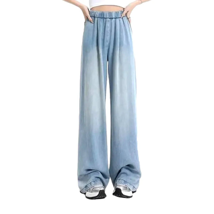 Floor-length women's soft jeans