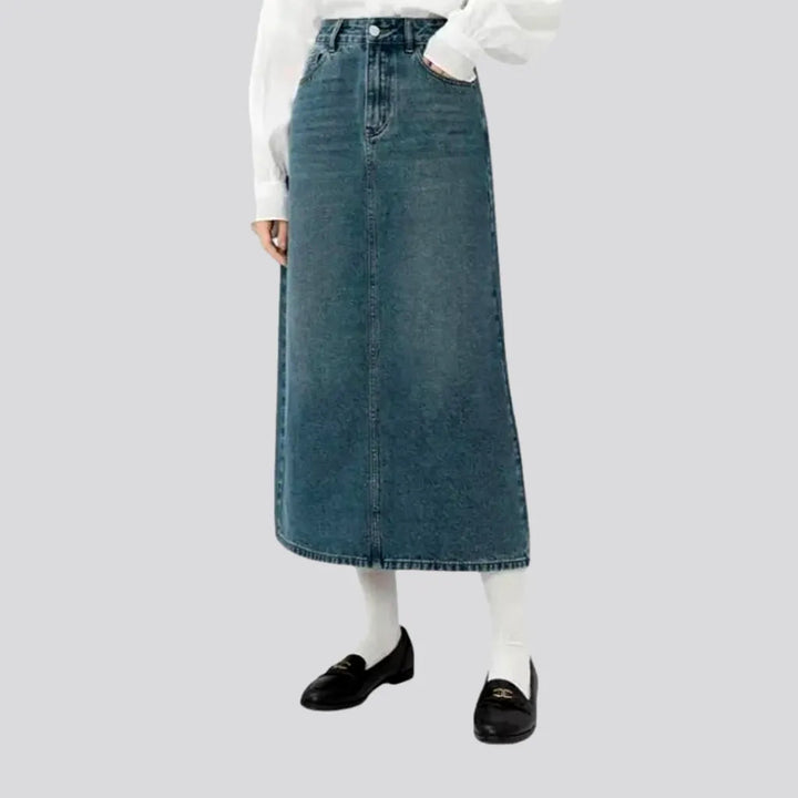 Flowy Light Casual Maxi Denim Skirt | Jeans4you.shop