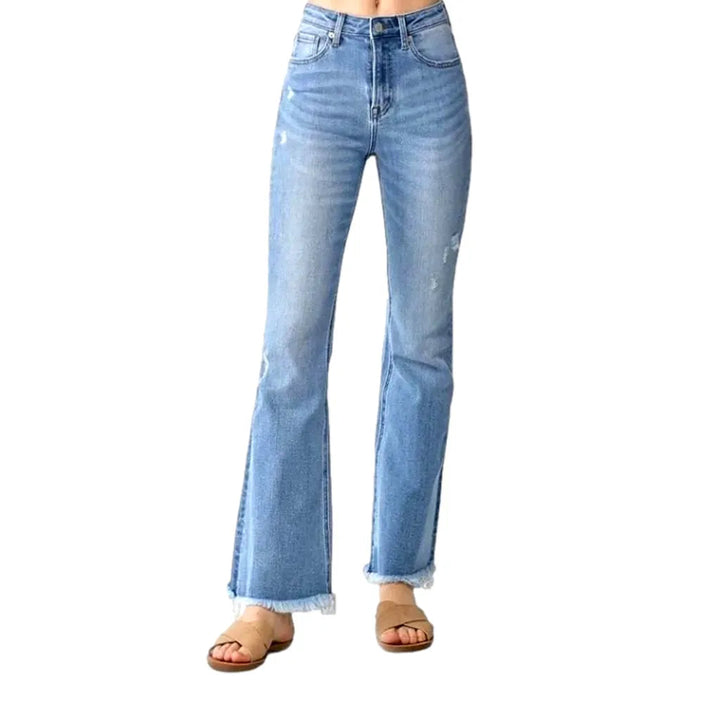 Frayed-hem bootcut jeans
 for women