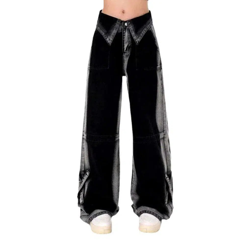 Goth style painted jeans
 for ladies