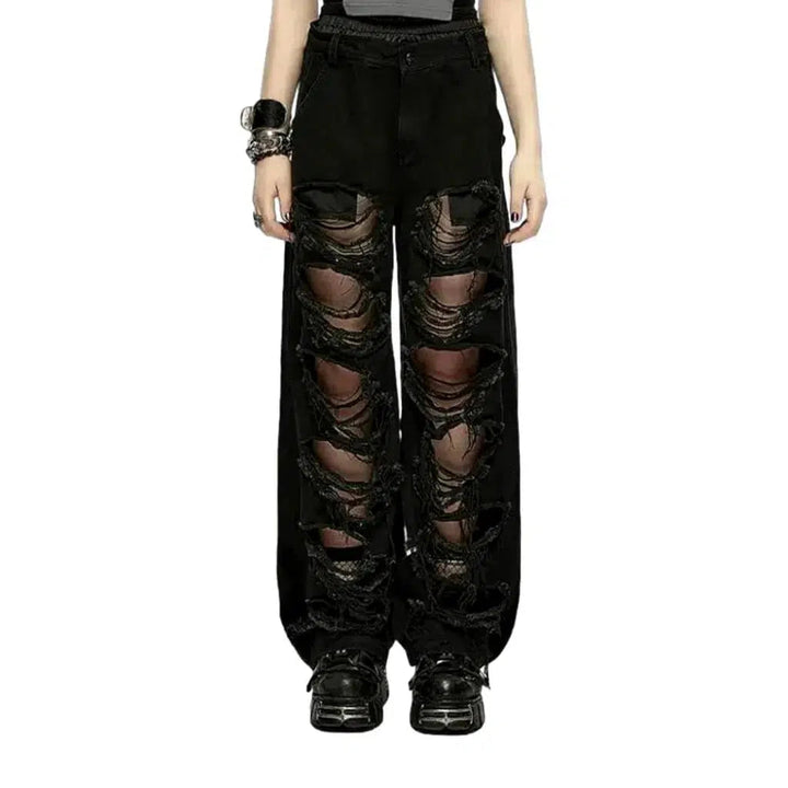 Gothic women's baggy jeans