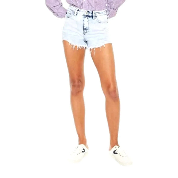 Grunge high-waist denim shorts
 for women