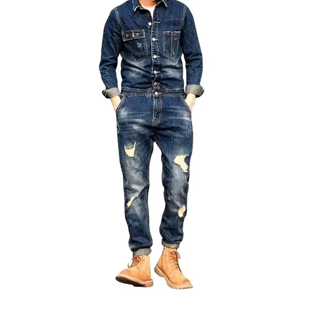 Grunge men's jean overall