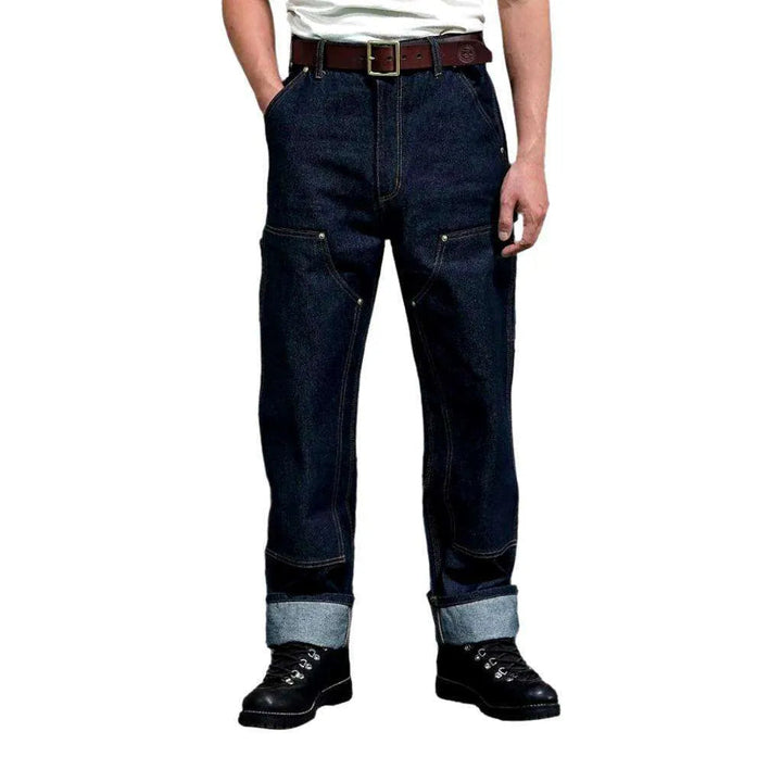 Heavyweight men's mid-waist jeans