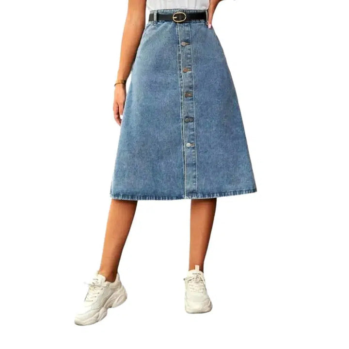 High-waist a-line jean skirt
 for ladies