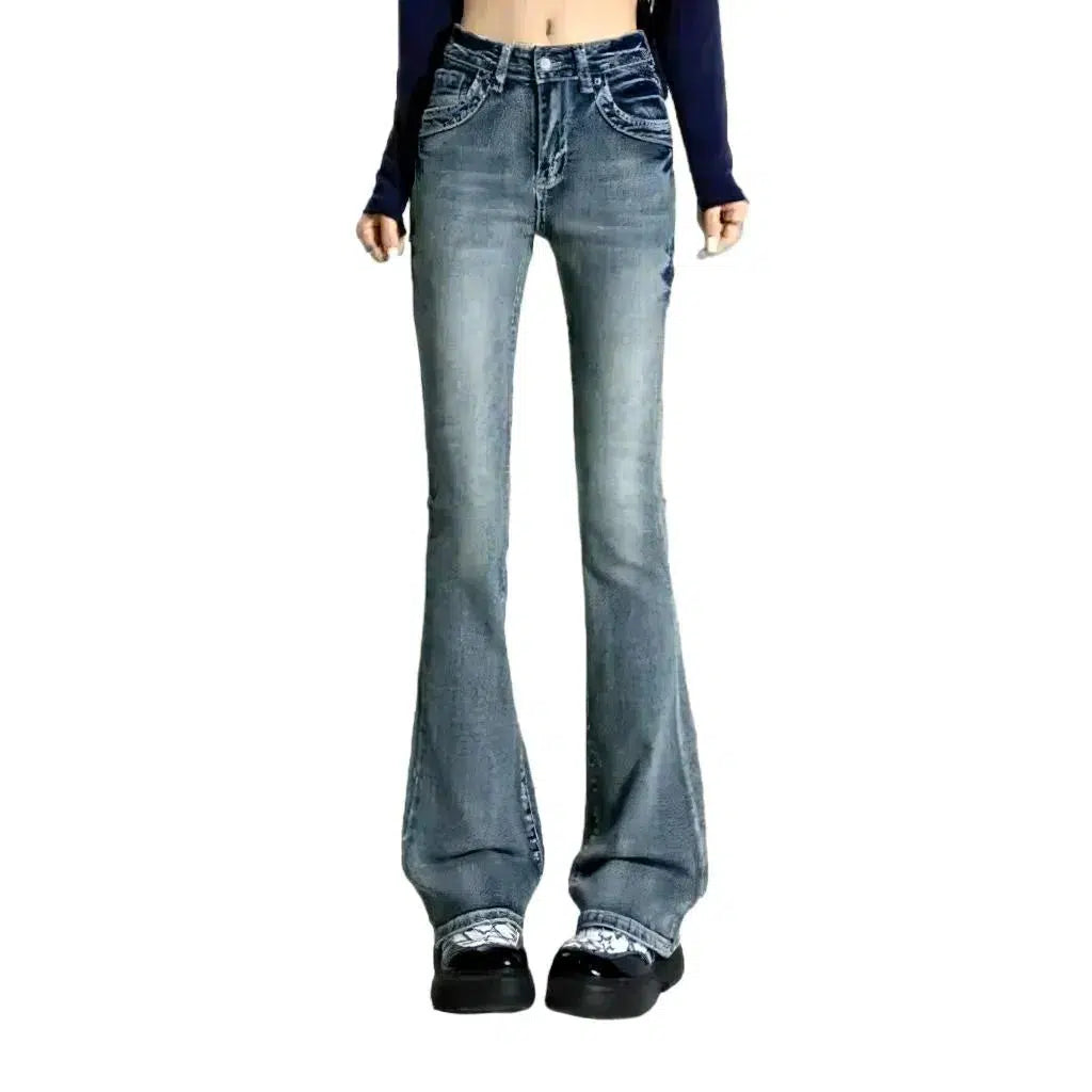 High-waist bootcut jeans
 for ladies