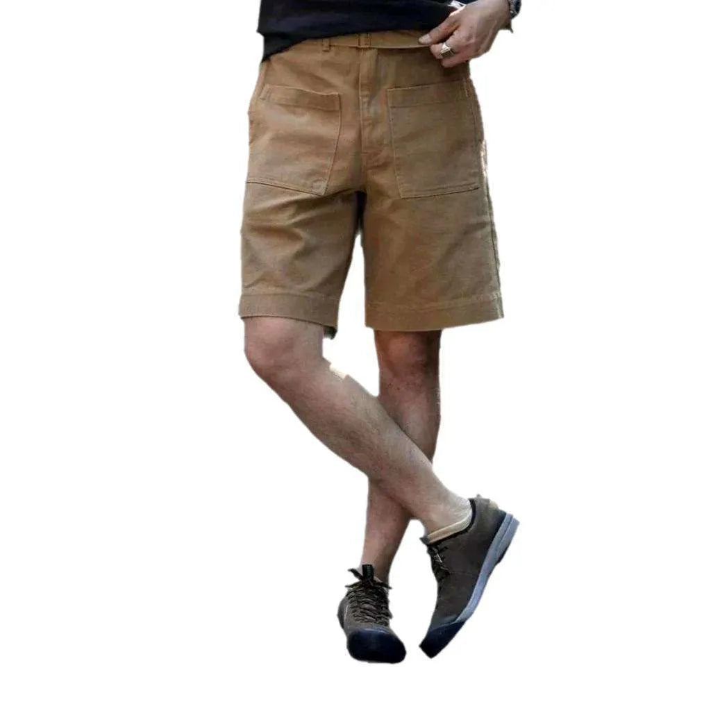High-waist color men's jeans shorts