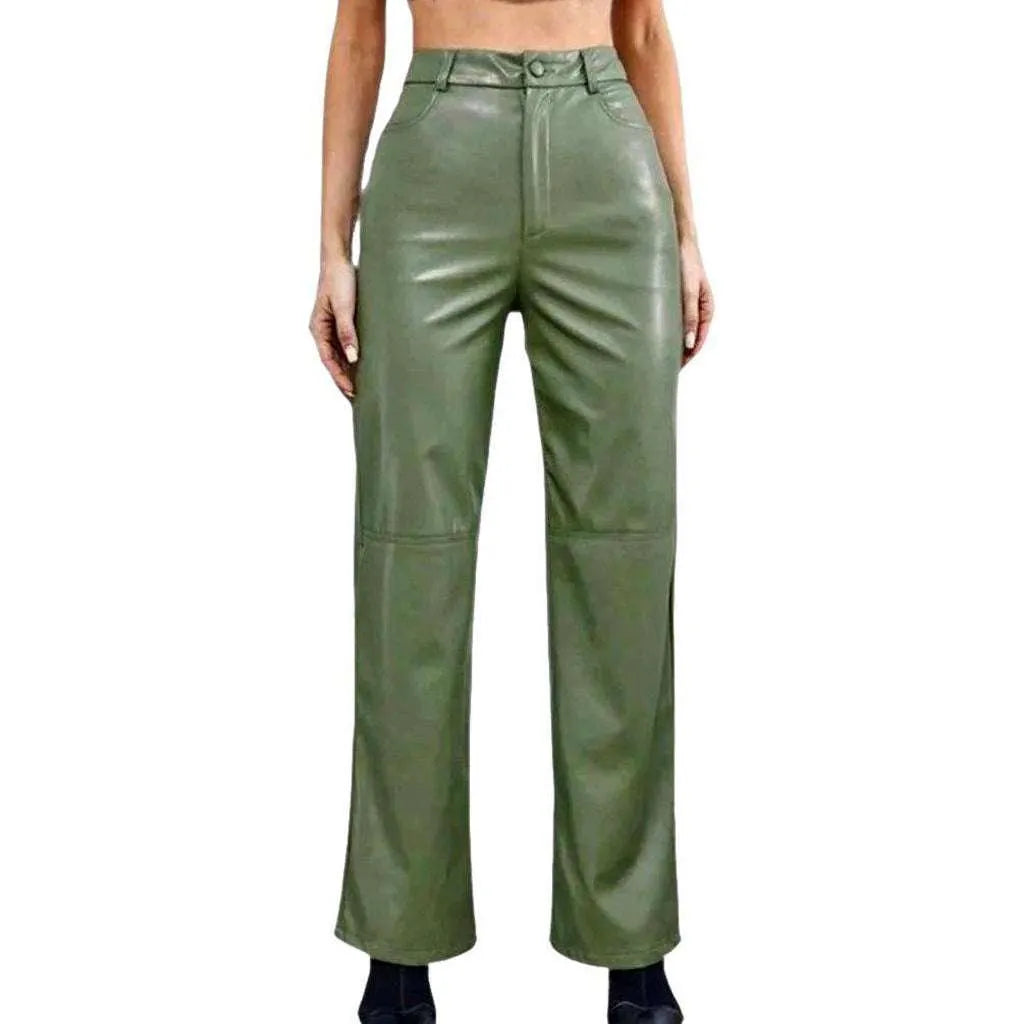 High-waist color women's denim pants