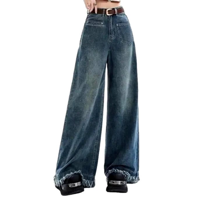 High-waist flared jeans for women