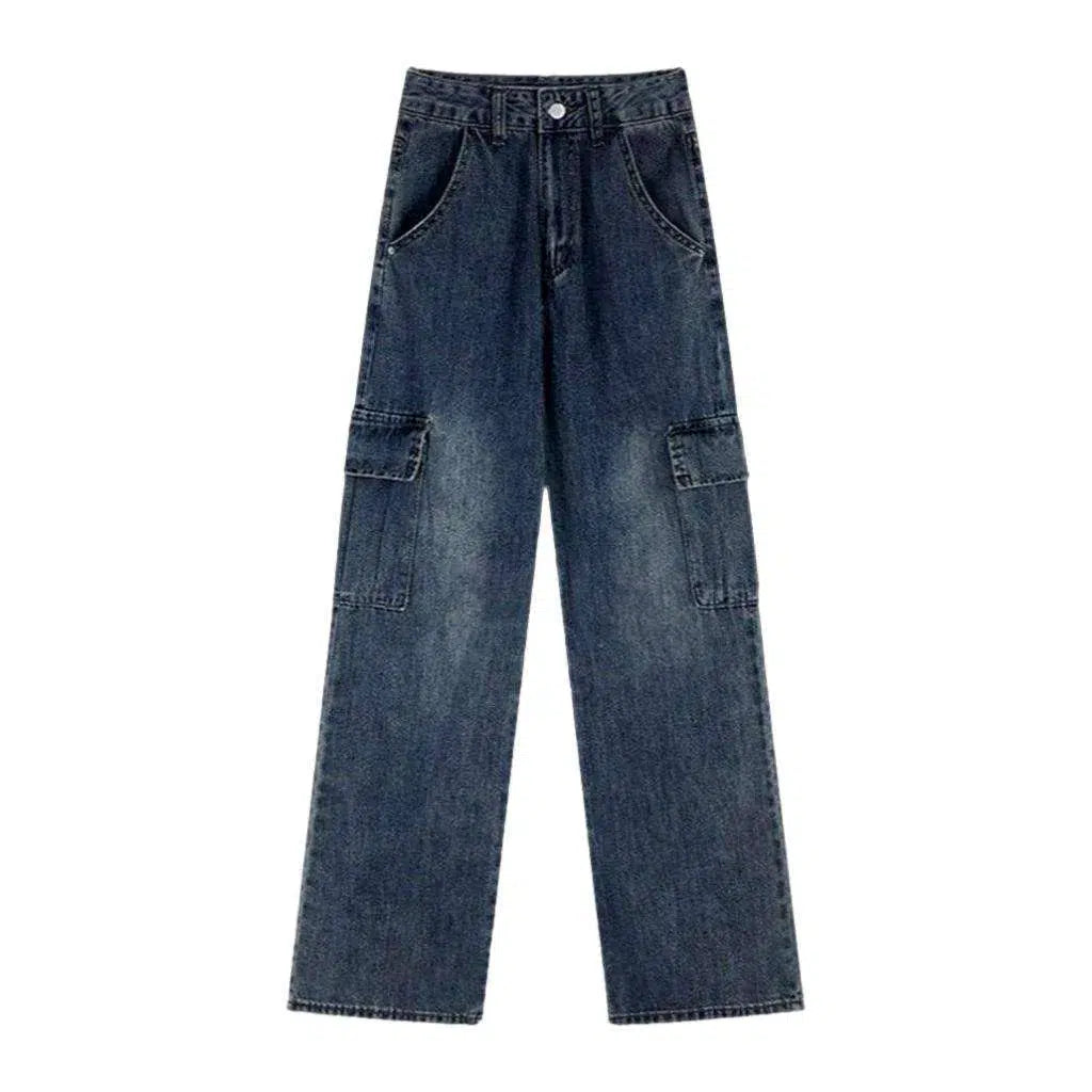 High-waist floor-length jeans
 for ladies