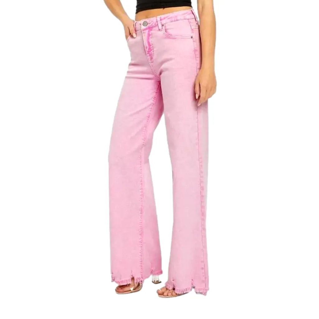 High-waist frayed-hem jeans
 for women