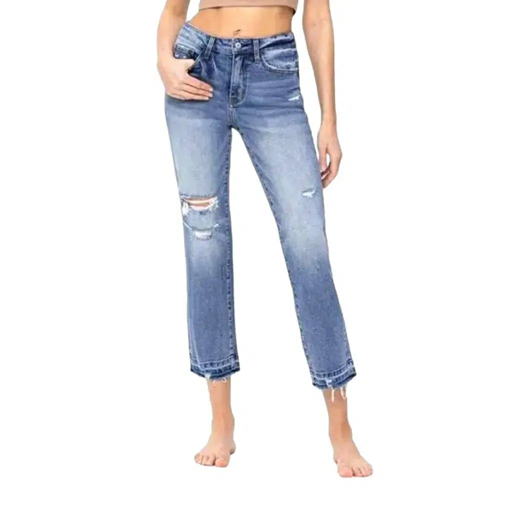 High-waist grunge jeans
 for ladies