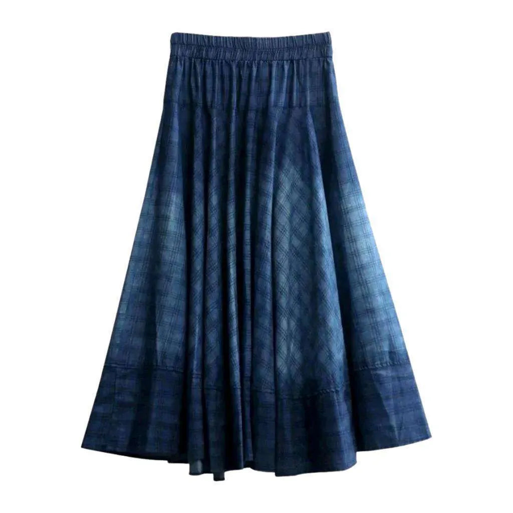 High-waist long women's jean skirt