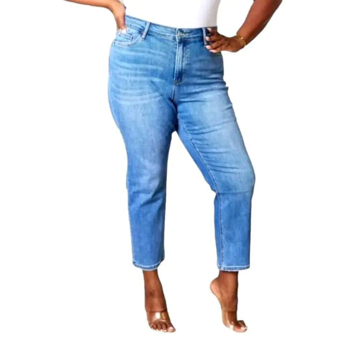 High-waist plus-size jeans
 for women