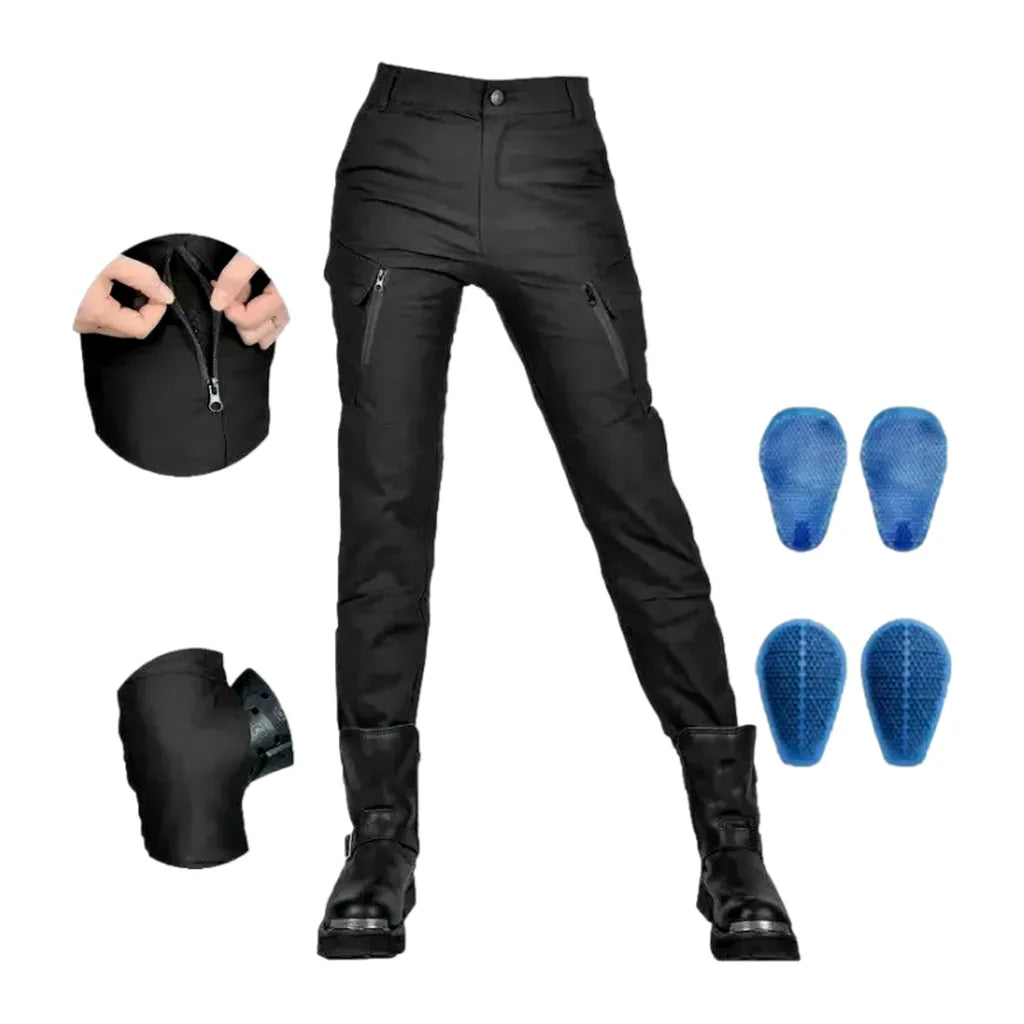 High-waist protective biker jean pants