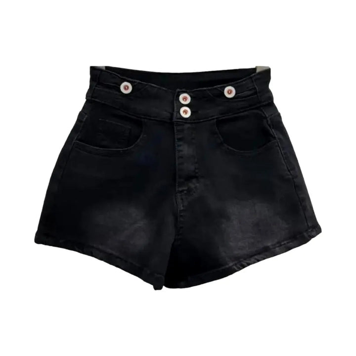 High-waist women's denim shorts